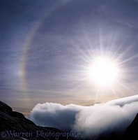 Sun with halo at Mt. Kinabalu