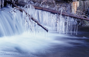 Waterfall with icicles