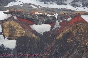 Colourful volcanic rocks