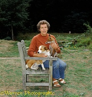 Jane Burton with fox and dog