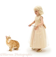 Girl with ginger cat