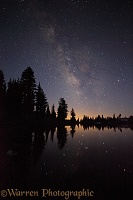 Lake with reflected stars of the Milky Way