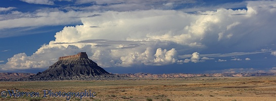 Rocky outcrop and cumulonimbus clouds