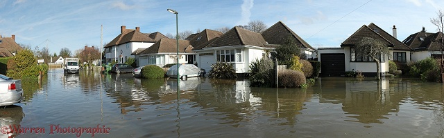 Flooded street in Weybridge 2014