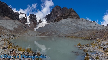 Mountains and glacial lake, Bolivia