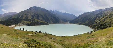 Almaty Lake panoramic view, Kazakhstan